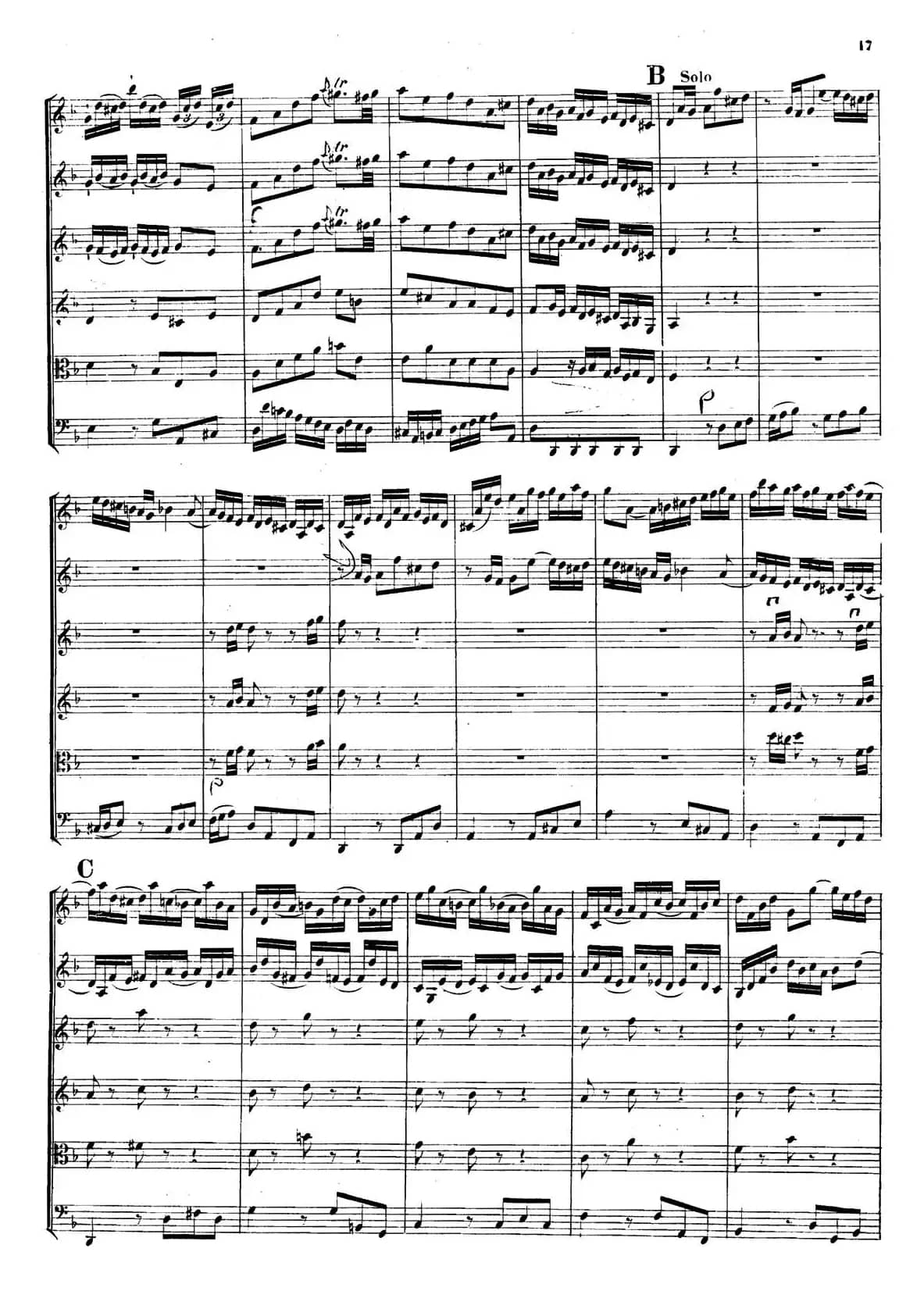 CONCERTO A DUE VIOLINI.（巴赫D小调二重协奏曲总谱）