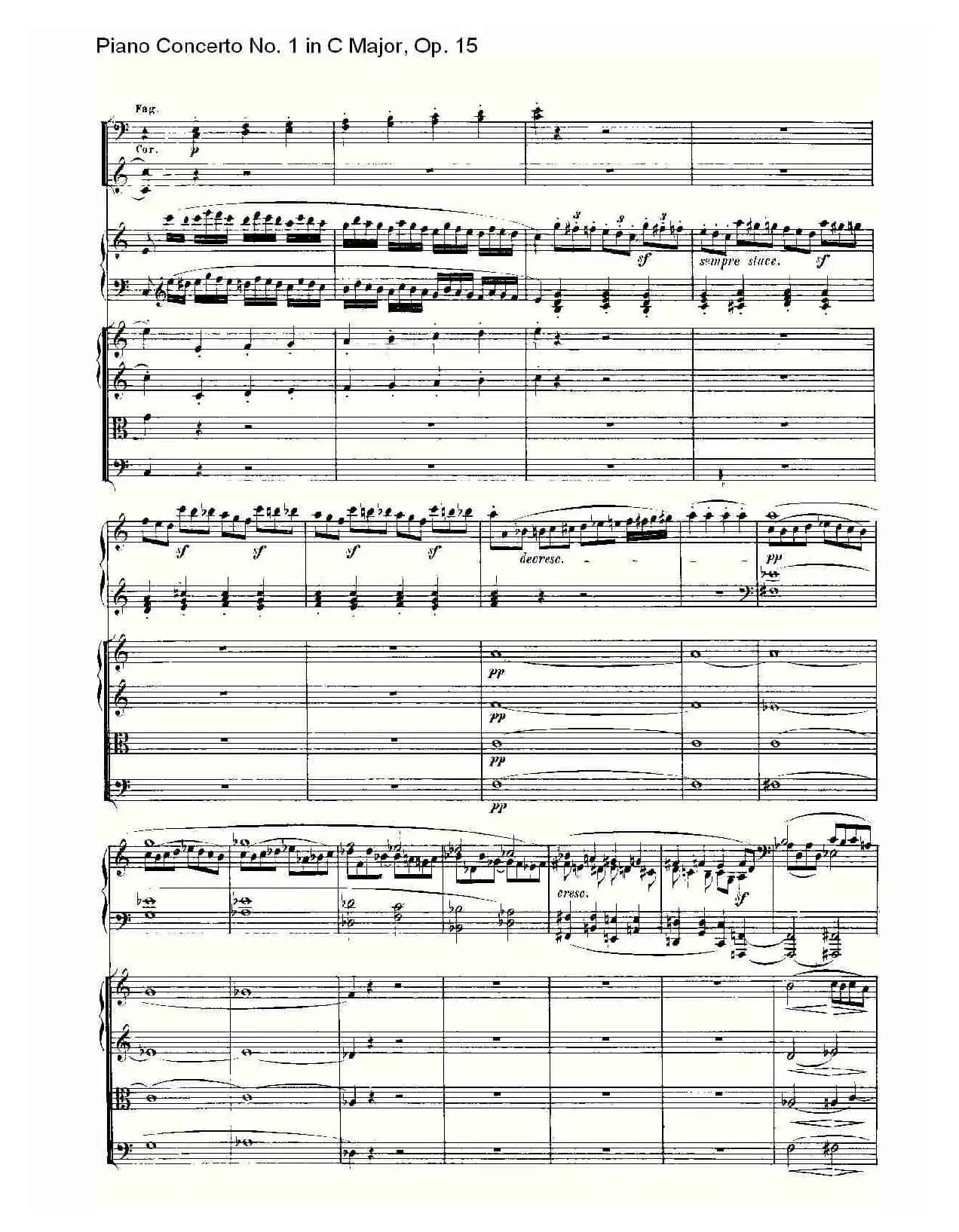 C大调钢琴第一协奏曲 Op.15 第一乐章