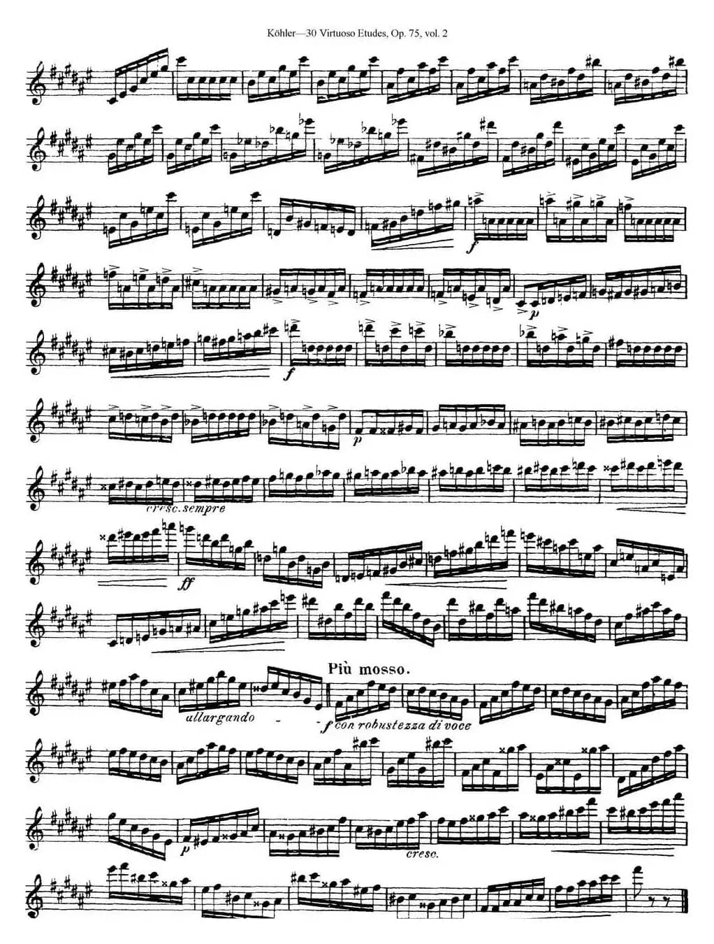 柯勒30首高级长笛练习曲作品75号（NO.11）