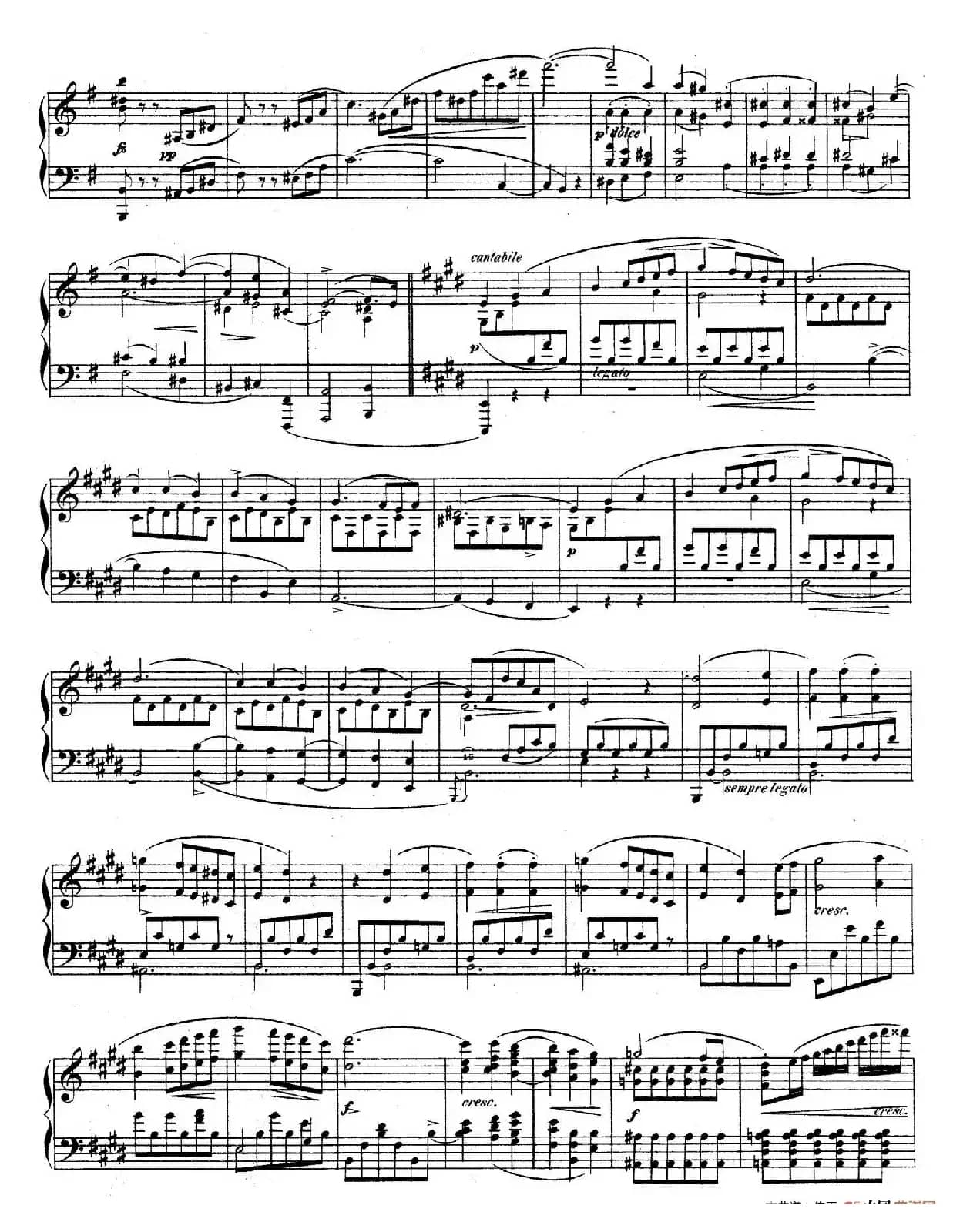 e小调第一钢琴协奏曲 Op.11(钢琴独奏版·第一乐章)