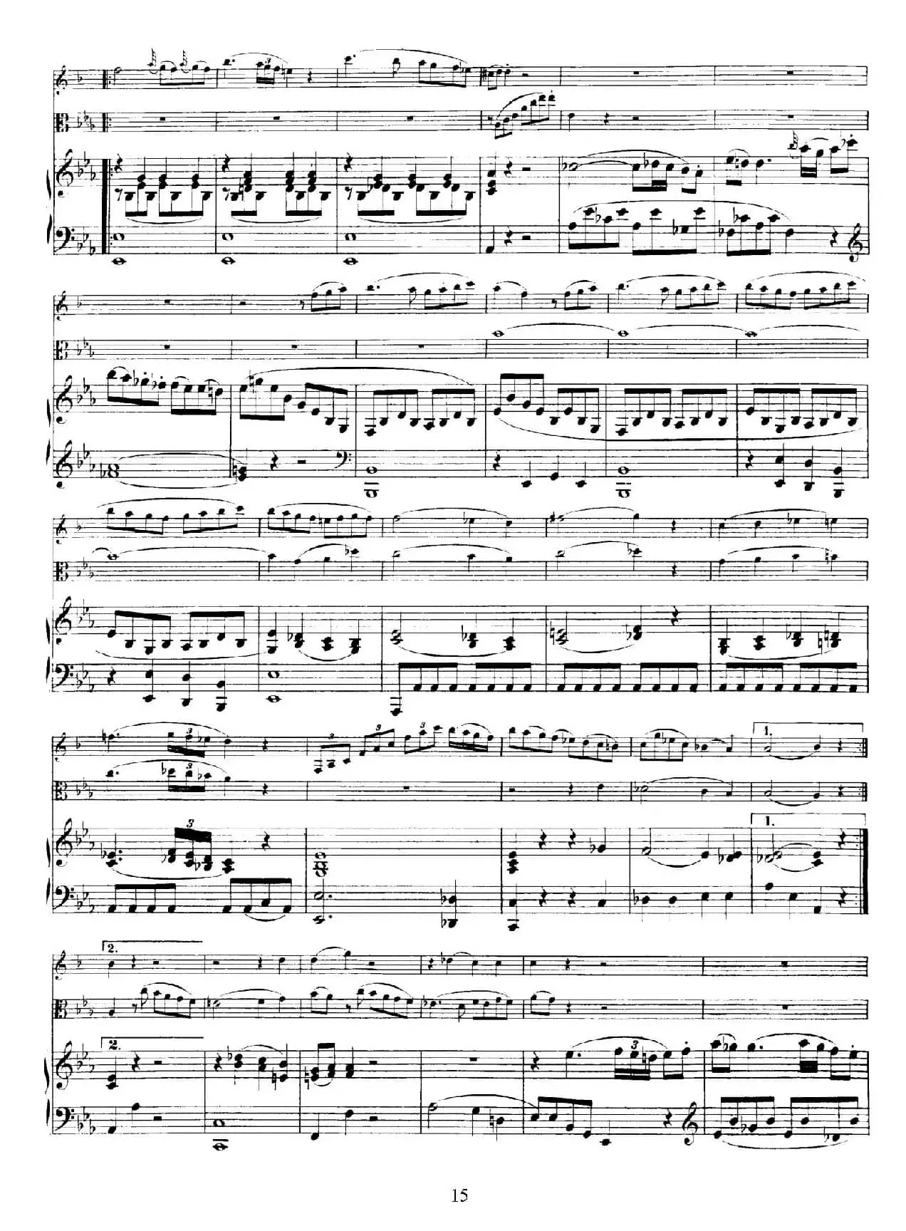 Piano Trio no.2 in E-flat Major K.498（降E大调钢琴三重奏）