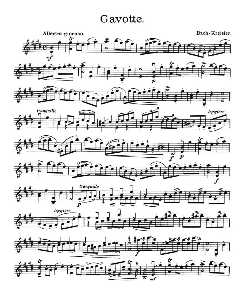 Gavotte.（加沃特、克莱斯勒作曲版）