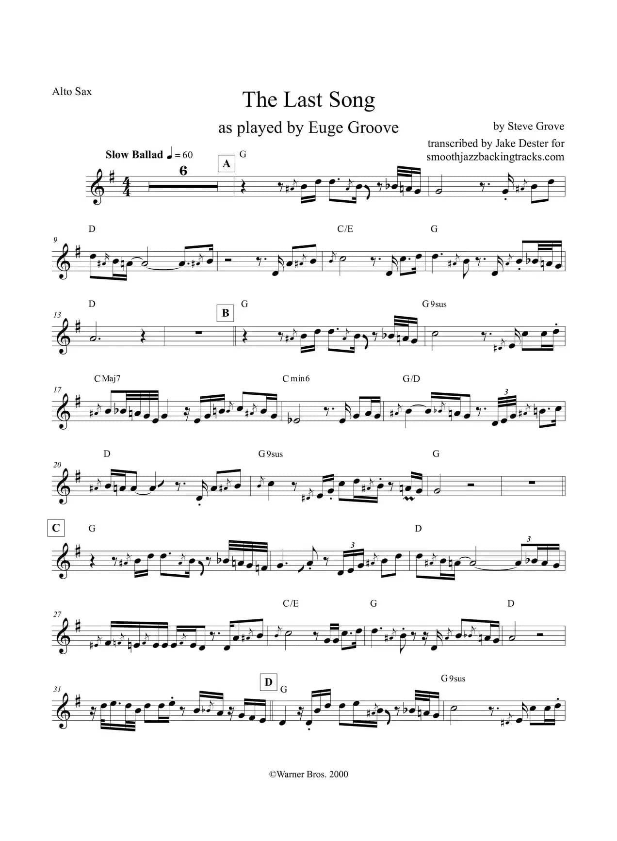 The Last Song（中音萨克斯）