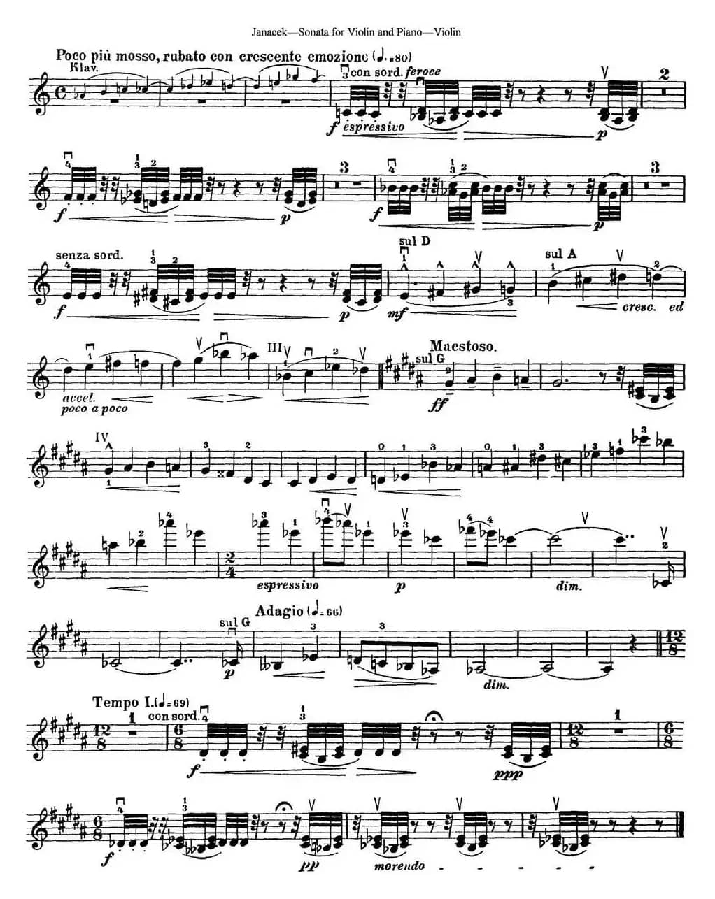 Janacek Sonata for Violin