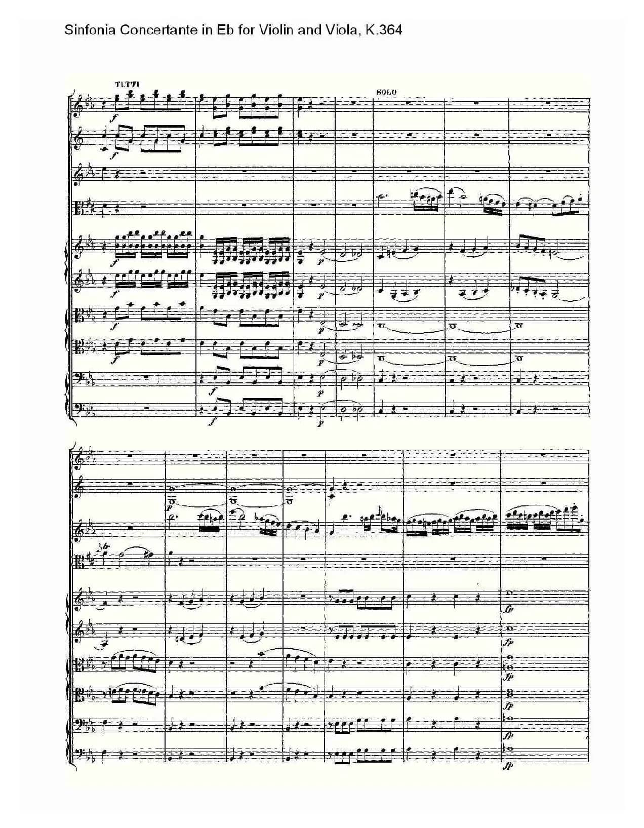 Eb调小提琴与中提琴炫技序曲, K.364（一）