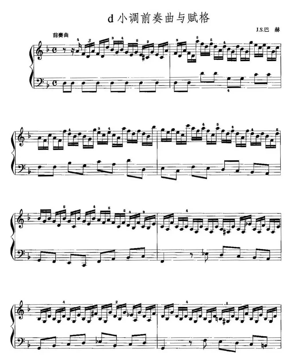 手风琴复调作品：d小调前奏曲与赋格