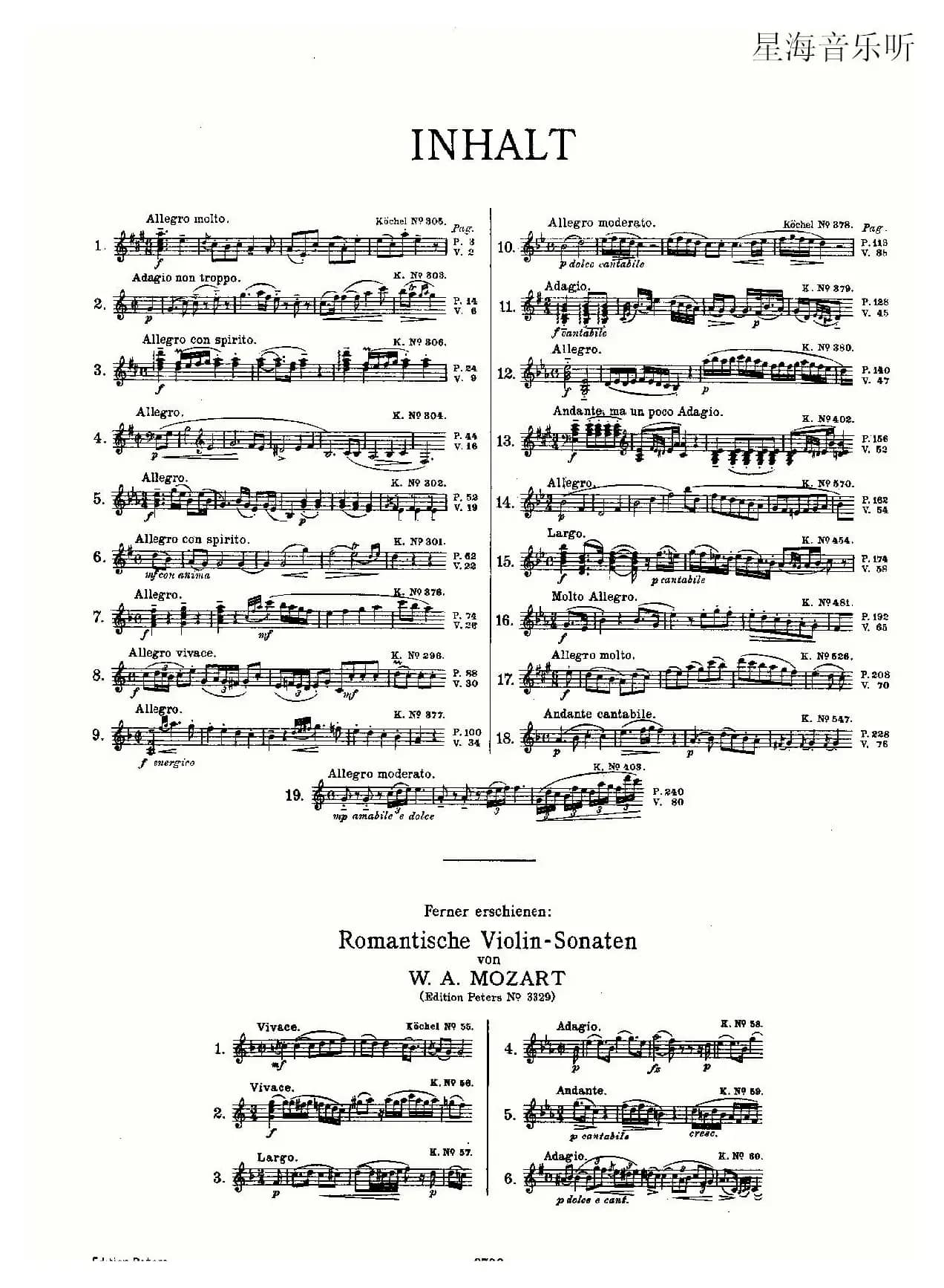 Mozart - Violin Sonata No.3, KV. 306（第三小提琴奏鸣曲）