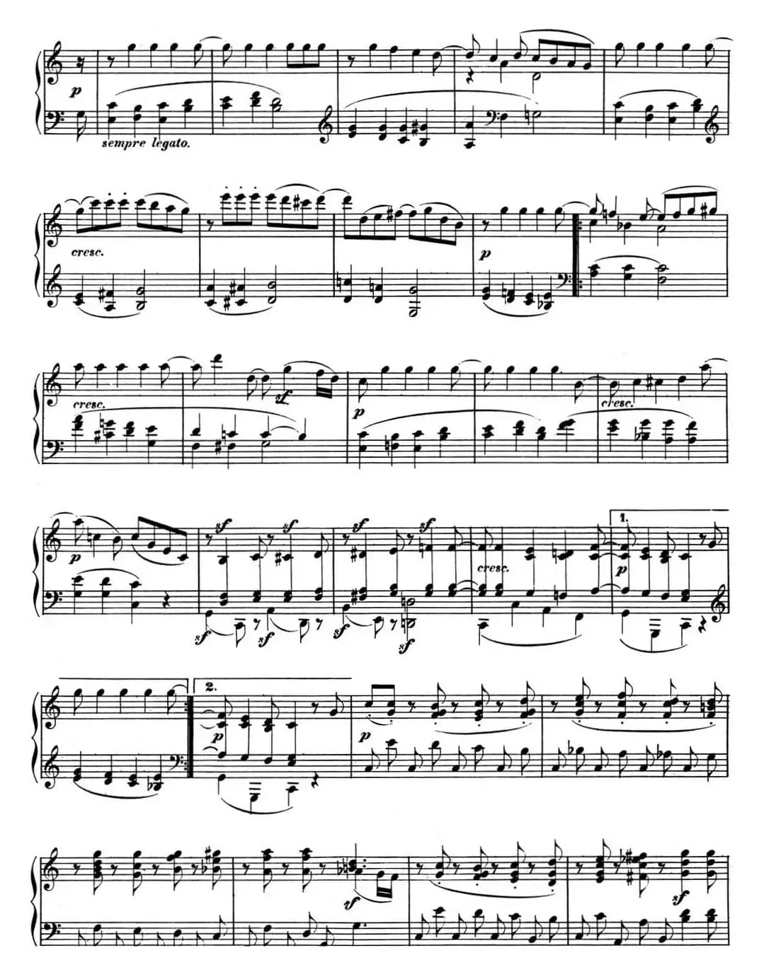 贝多芬钢琴奏鸣曲10 G大调 Op.14 No.2 G major