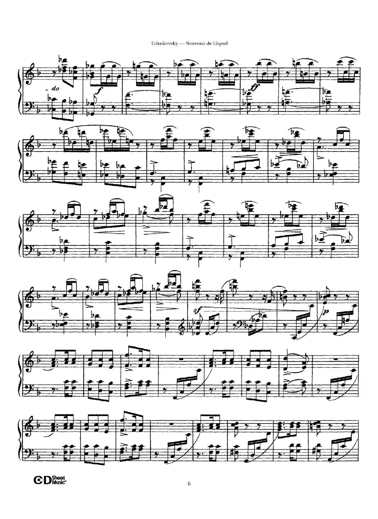 Souvenir de Hapsal Op.2（哈普萨的回忆·2）