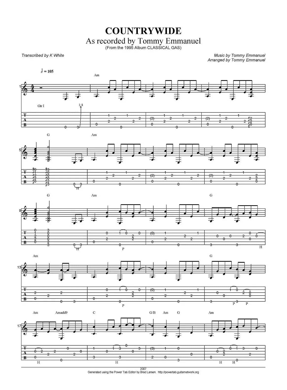 tommy emmanuel：countrywide（指弹吉他）