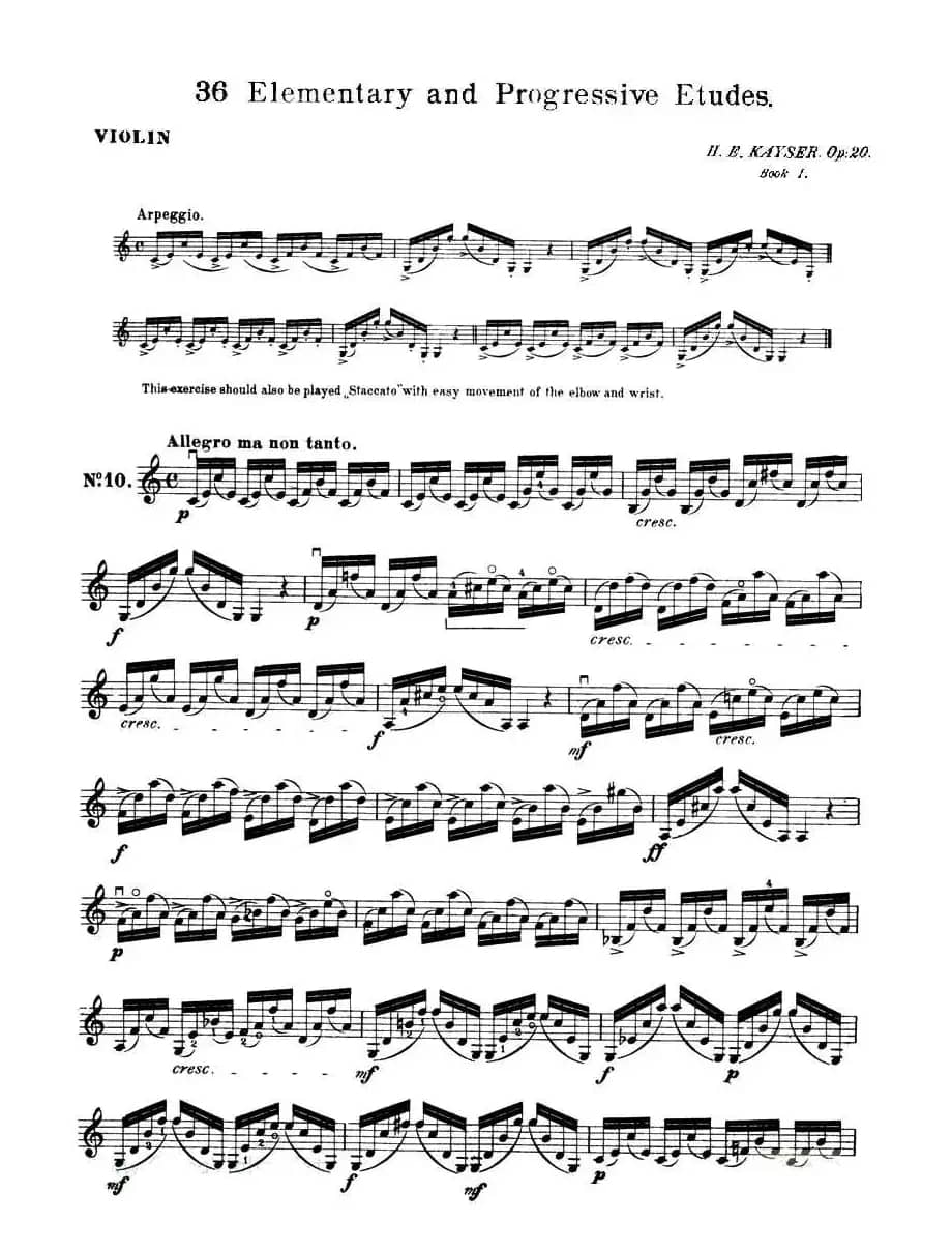 开塞（KAYSER 36首小提琴练习曲之10）