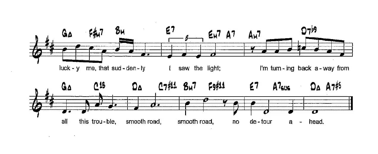 降B爵士乐谱：DETOUR AHEAD