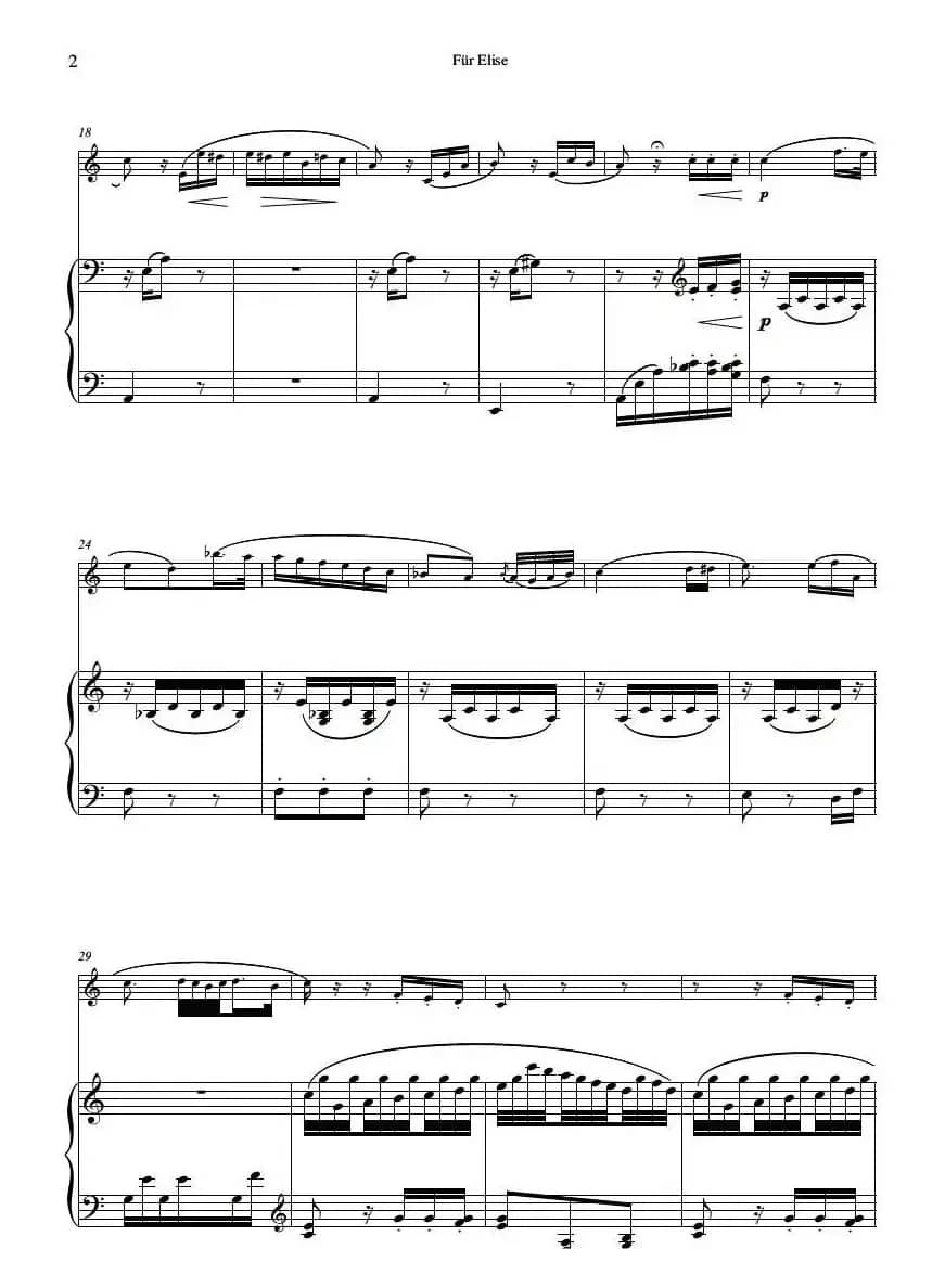 献给爱丽丝（小号独奏+钢琴伴奏谱）