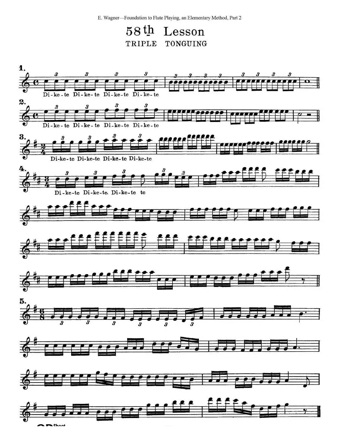 长笛演奏基础教程练习（53—59）