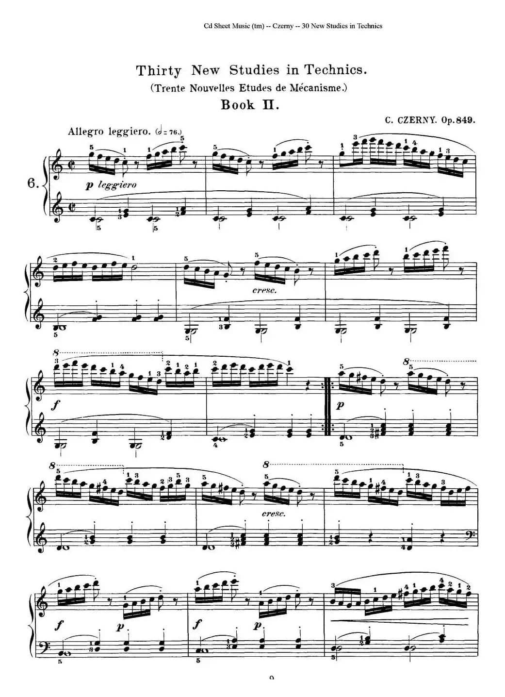 Czerny - 30 New Studies - 6（车尔尼Op849 - 30首练习曲）