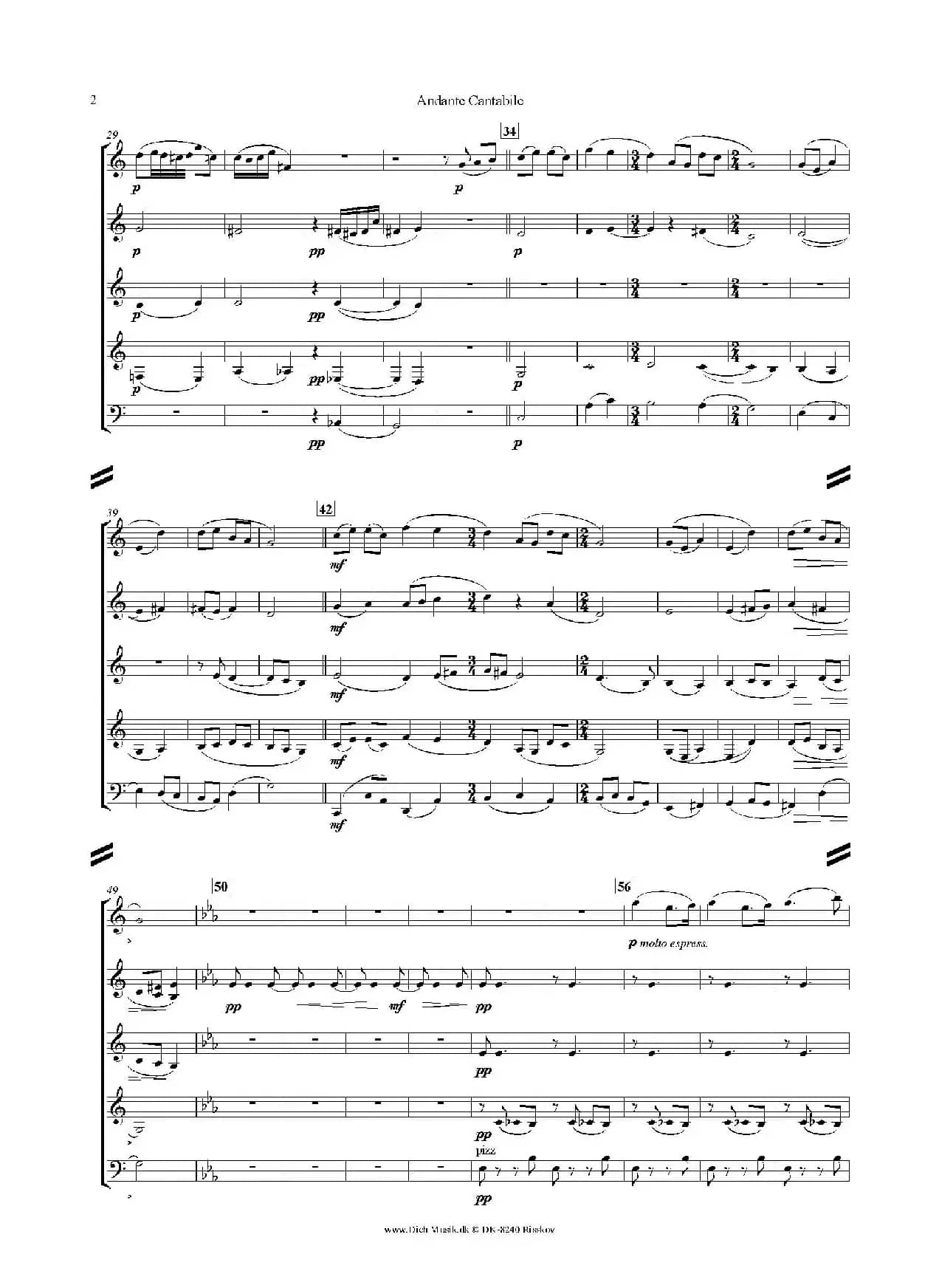 如歌的行板（Andante Cantabile）（五重奏）