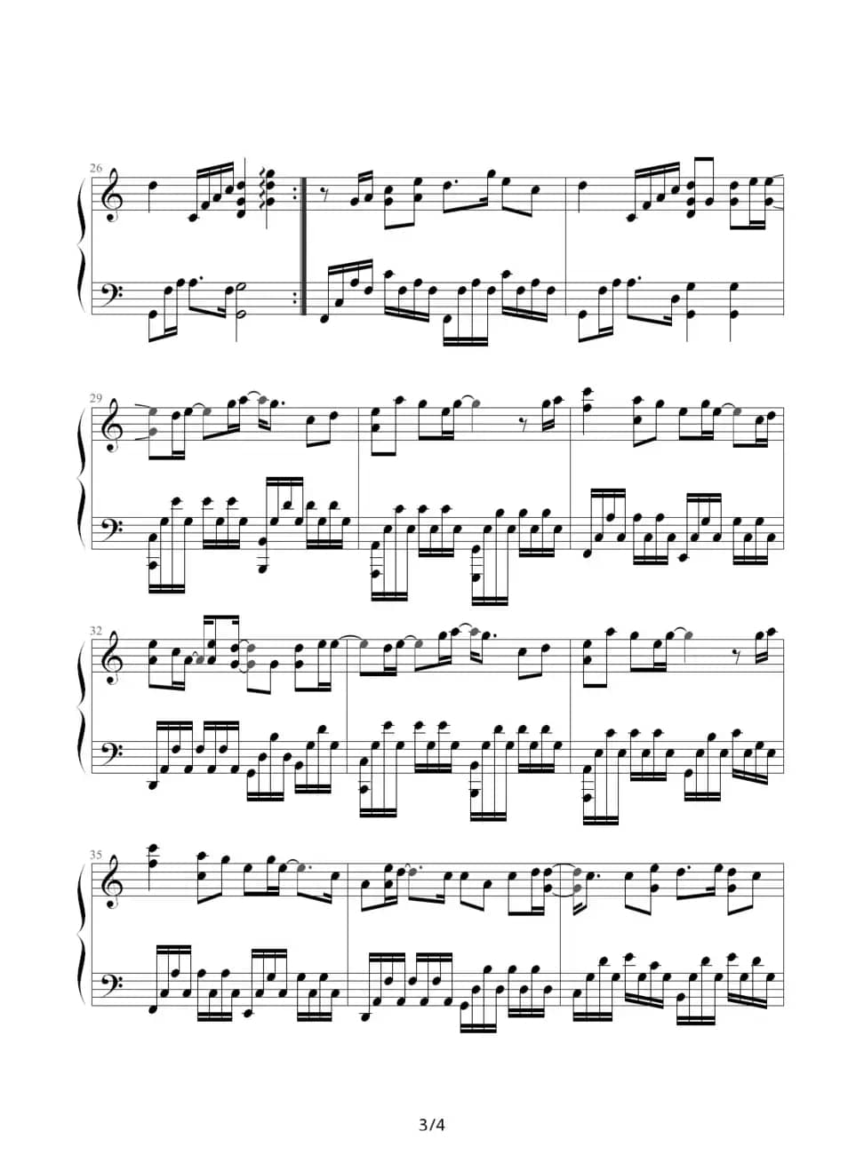 发如雪（《蛐蛐钢琴网》2个版本）