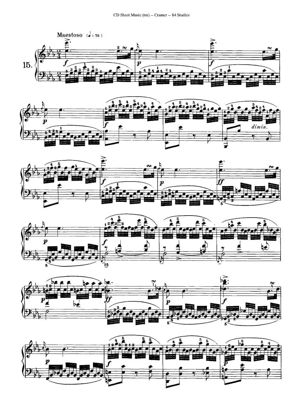 Cramer - 84 exercices（11—15）（克拉莫84首钢琴练习曲）