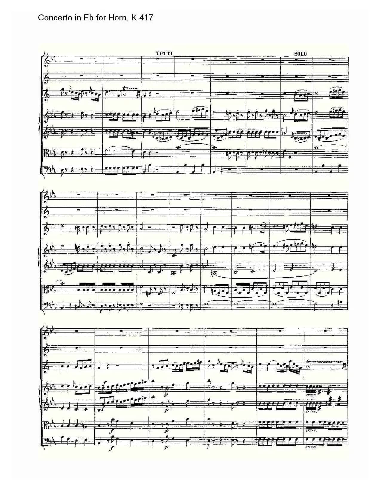 Concerto in Eb for Horn, K.417（Eb调法国号协奏曲, K.417）