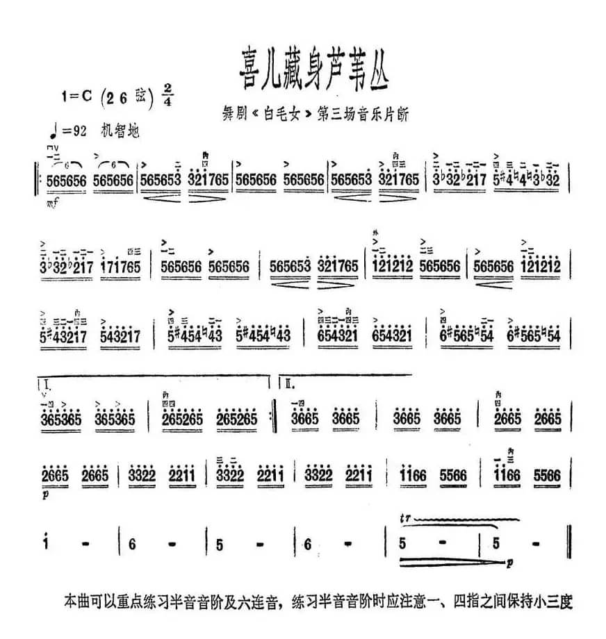 喜儿藏身芦苇丛（舞剧《白毛女》第三场音乐片断）