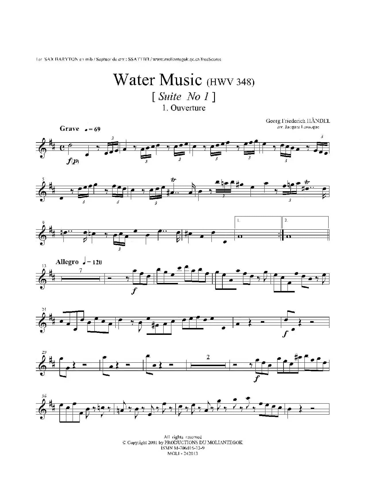 Water Music（HWV.348 No.1）（第一上低音萨克斯）