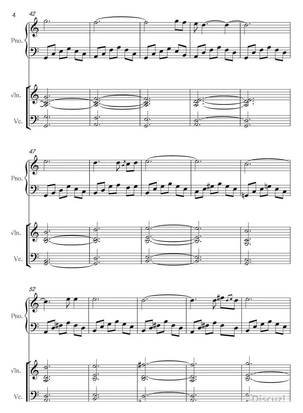 A小调浪漫曲（钢琴+小提琴+大提琴）