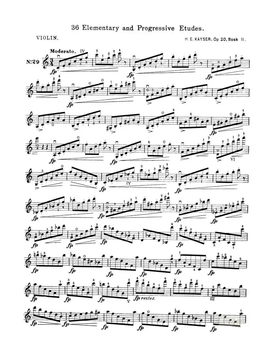 开塞（KAYSER 36首小提琴练习曲之29）