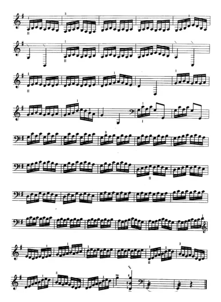 三弦双手配合练习曲（五线谱）