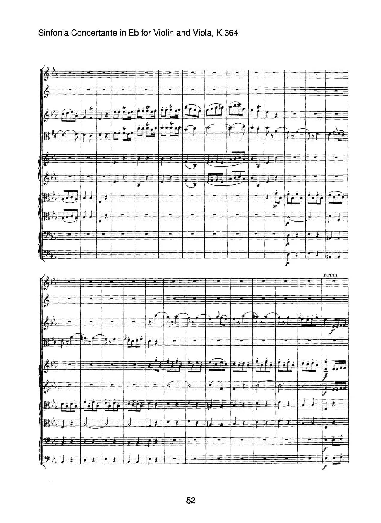 降E大调交响协奏曲（《Sinfonia Concertante in Eb》for Violin and Viola K.364）