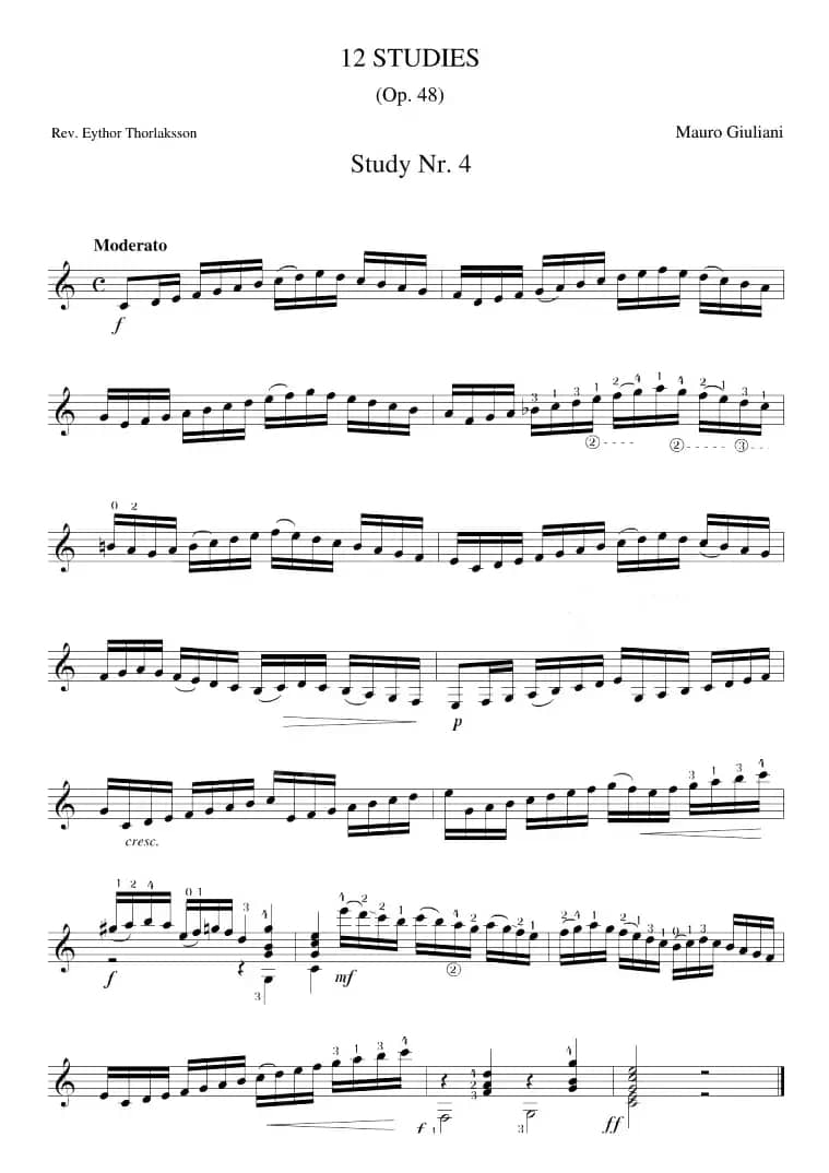 Mauro Giuliani《12 Studies,Op.48》（STUDY 4）