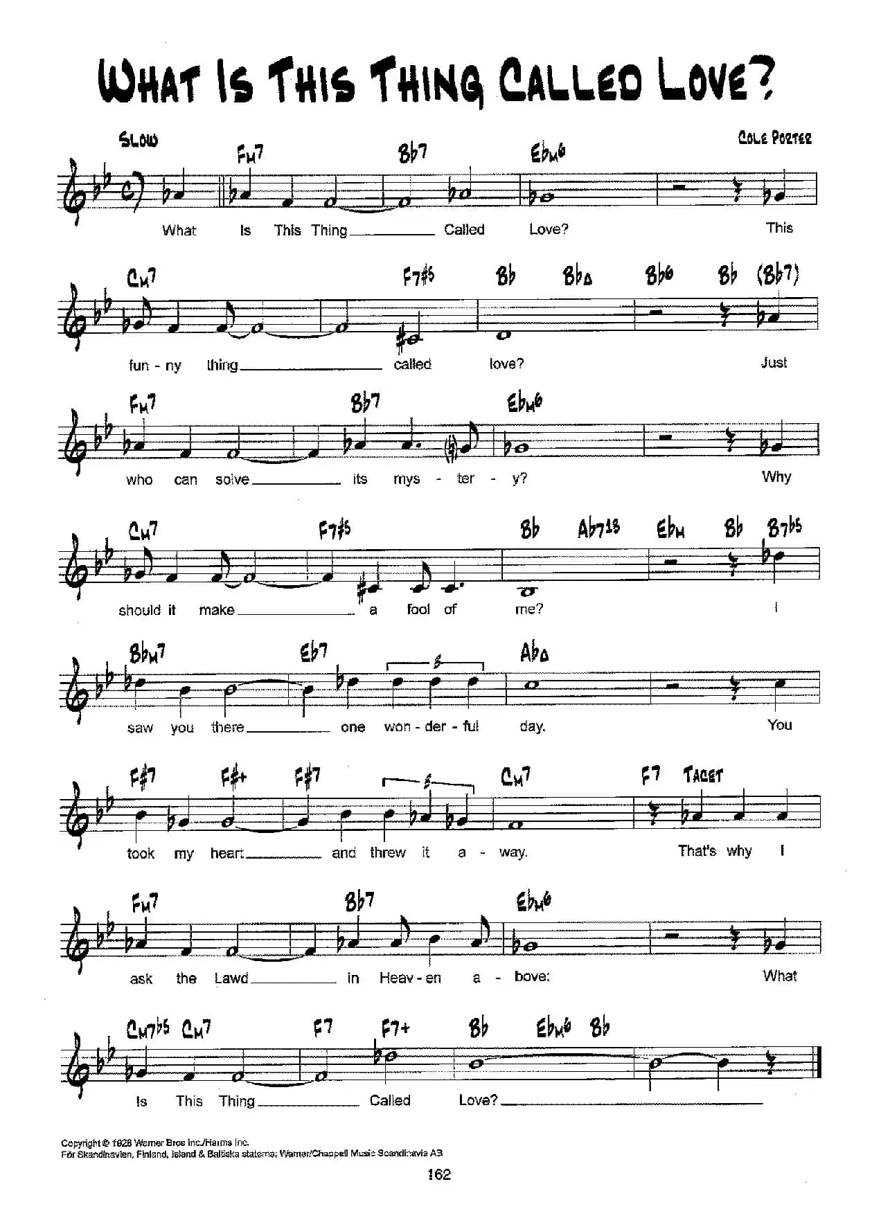 降B爵士乐谱：WHAT IS THIS THING CALLED LOVE？