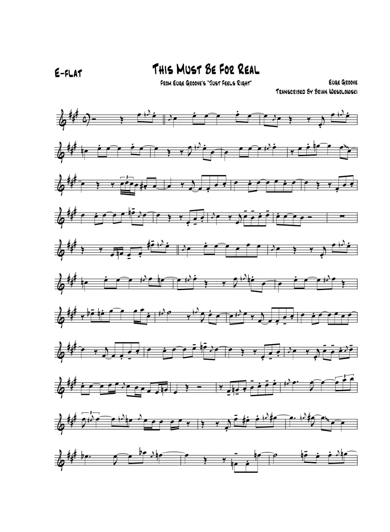 This Must Be Ror Real（中音萨克斯）