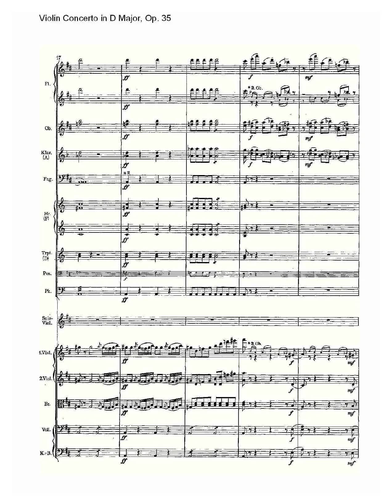 D大调小提琴协奏曲, Op.35第一乐章（一）