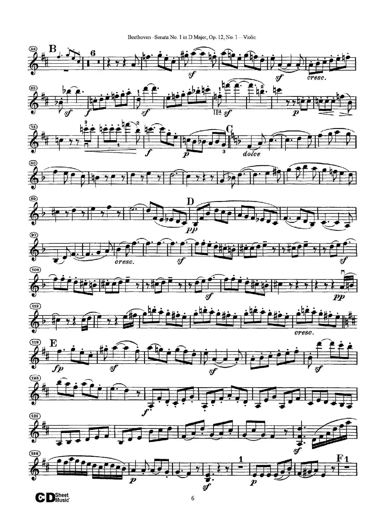 D大调第一小提琴奏鸣曲