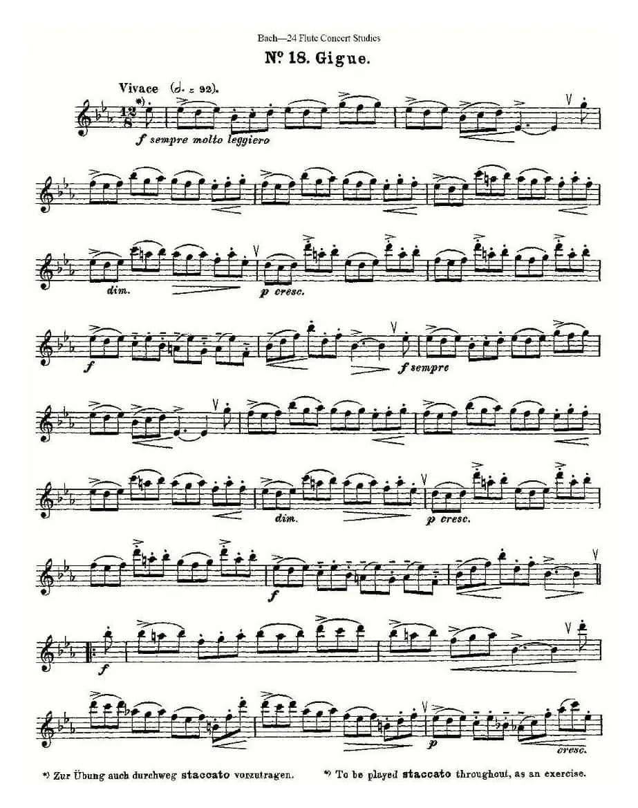 Bach-24 Flutc Concert Studies 之16—19（巴赫—24首长笛音乐会练习曲）