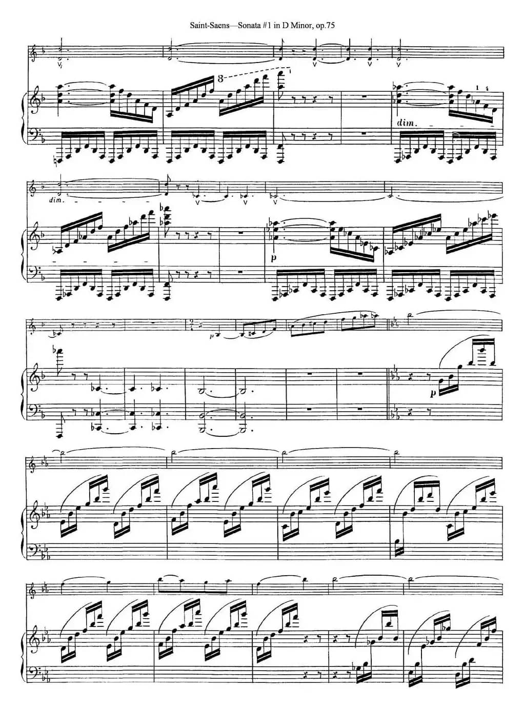 Violin Sonata No.1 in D Minor Op.75（小提琴+钢琴伴奏）