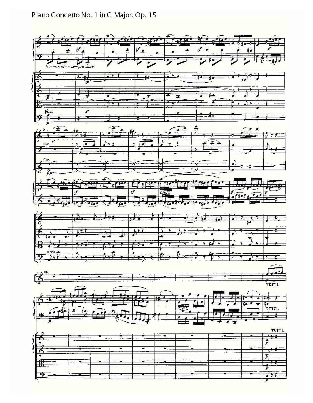 C大调钢琴第一协奏曲 Op.15 第三乐章