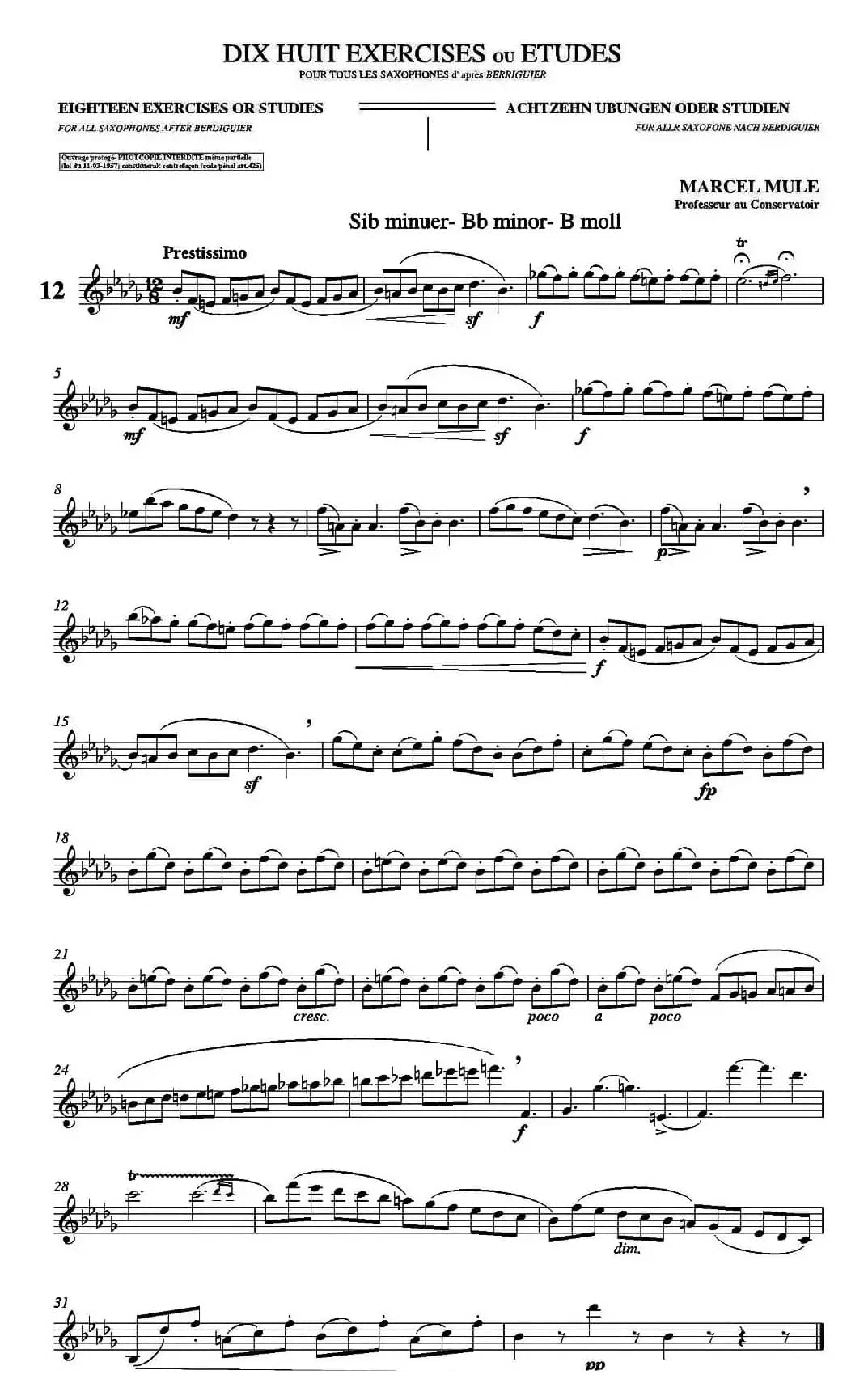 18 Exercicios ou Estudos de Marcel Mule - Enelruy Lira（马瑟·穆勒18首练习曲—12）