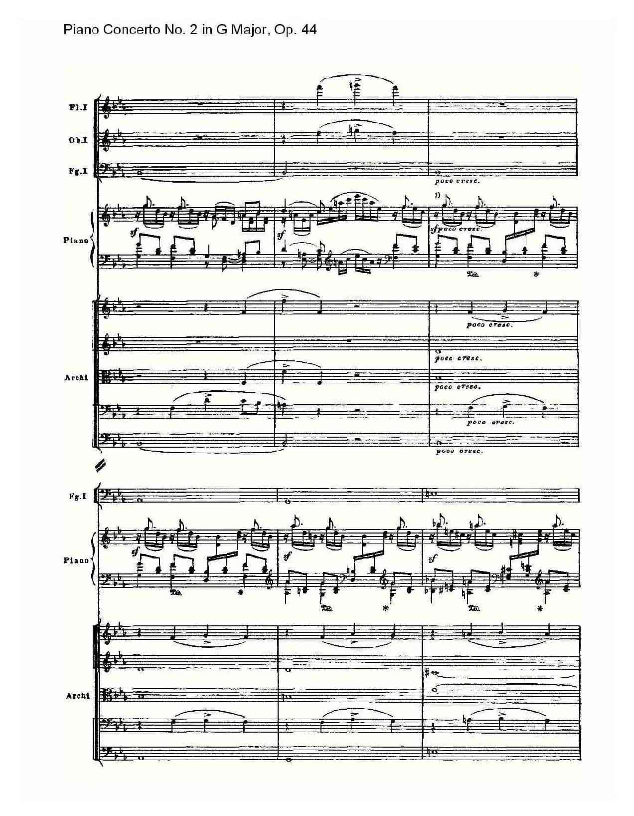 G大调第二钢琴协奏曲, Op.44第一乐章（一）