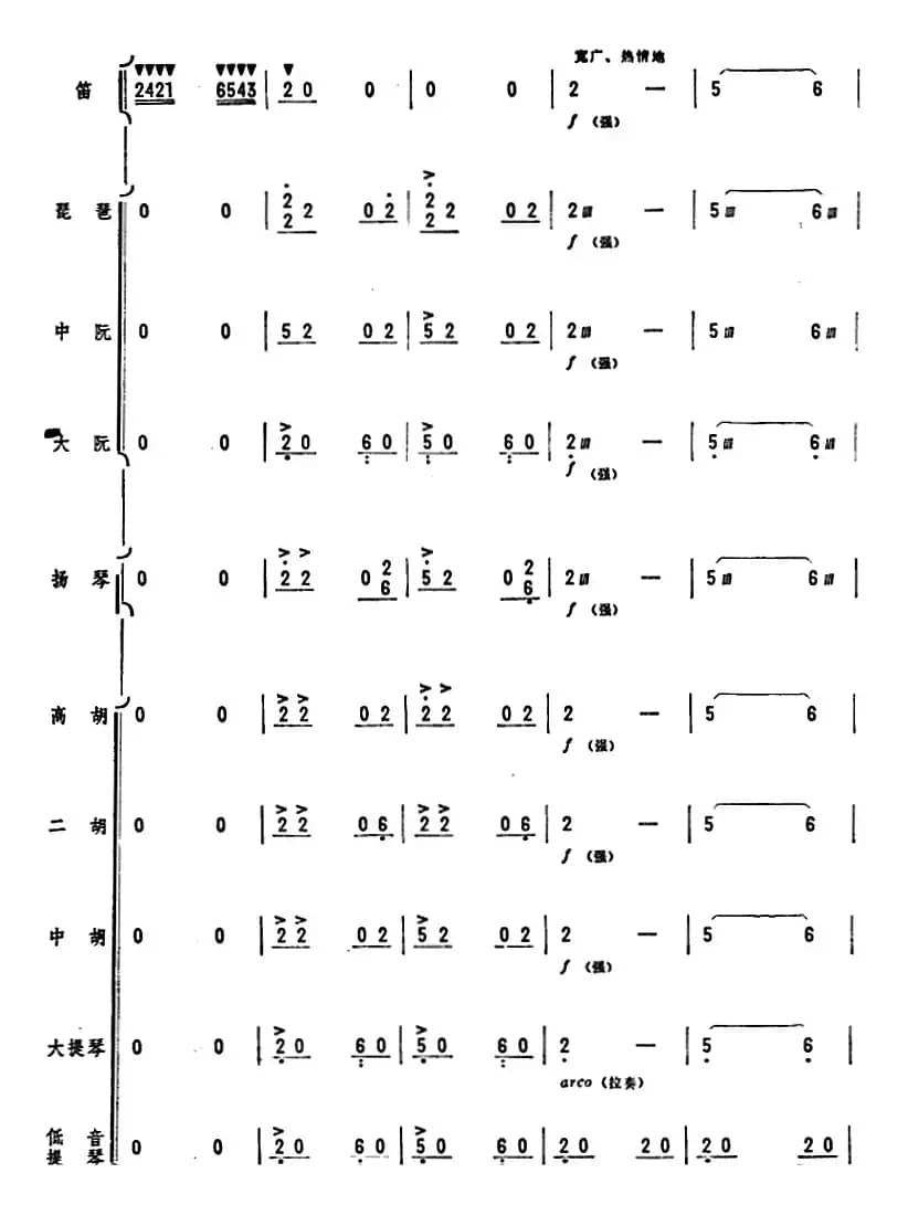 人民的邮递员（笛子独奏+乐队伴奏曲总谱）