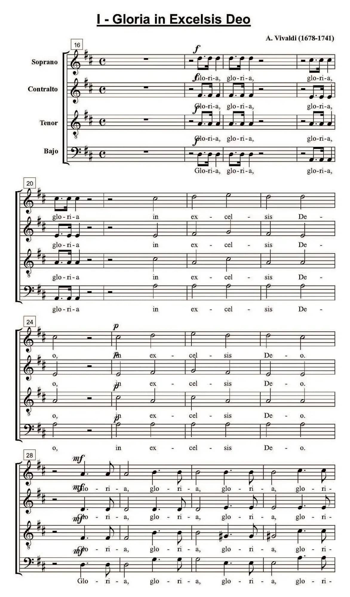 Gloria In Excelsis Deo（四重奏）