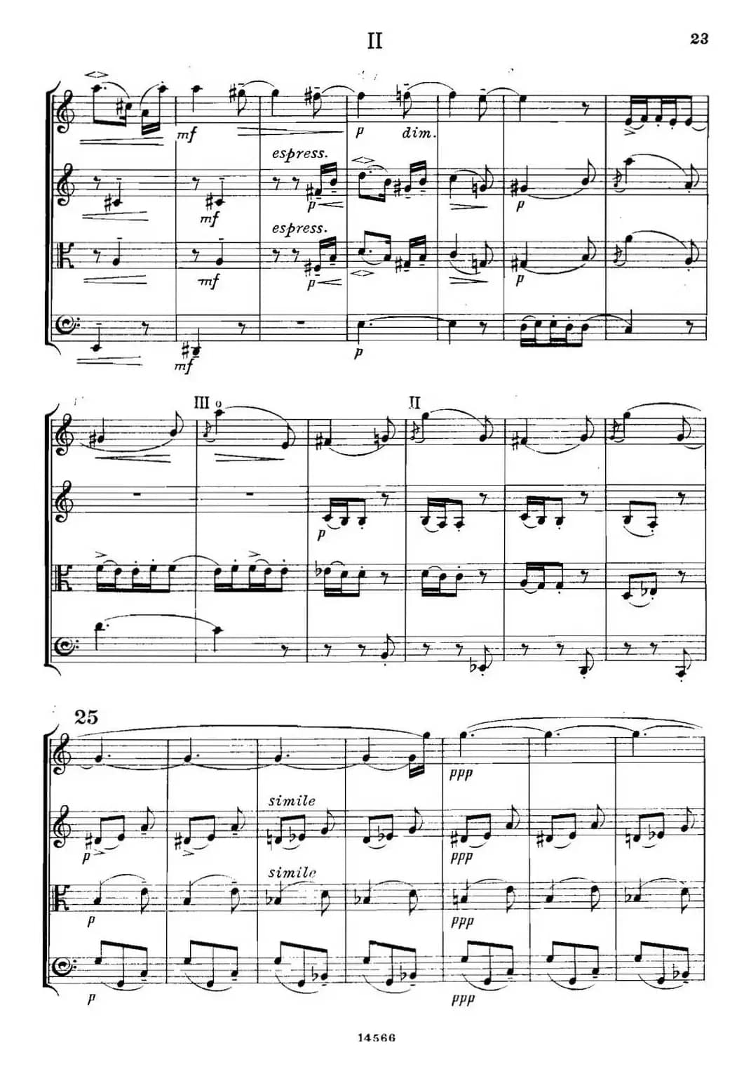 QUARTET Op.83（第二部分）（弦乐四重奏）