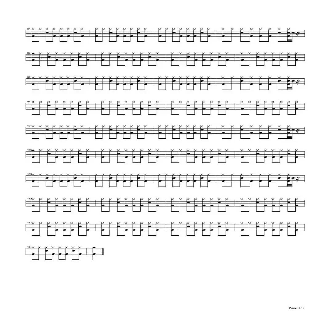 爱之初体验（架子鼓谱）