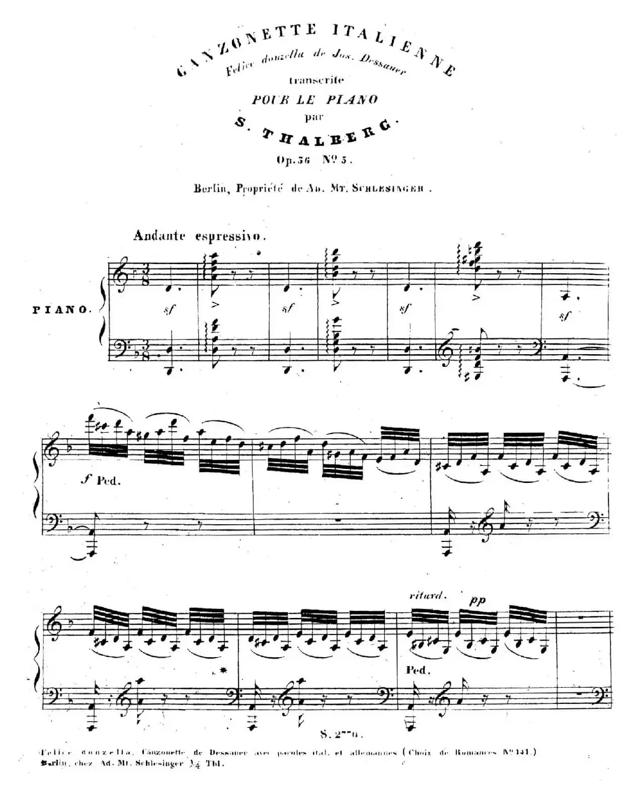 Canzonette Italienne Op.36-5（意大利小歌曲）