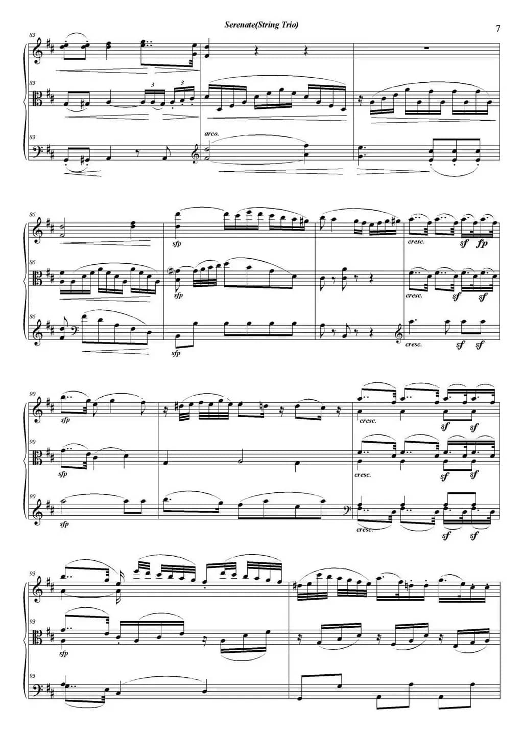 Serenate（String Trio）（D大调弦乐三重奏Op.8,I）