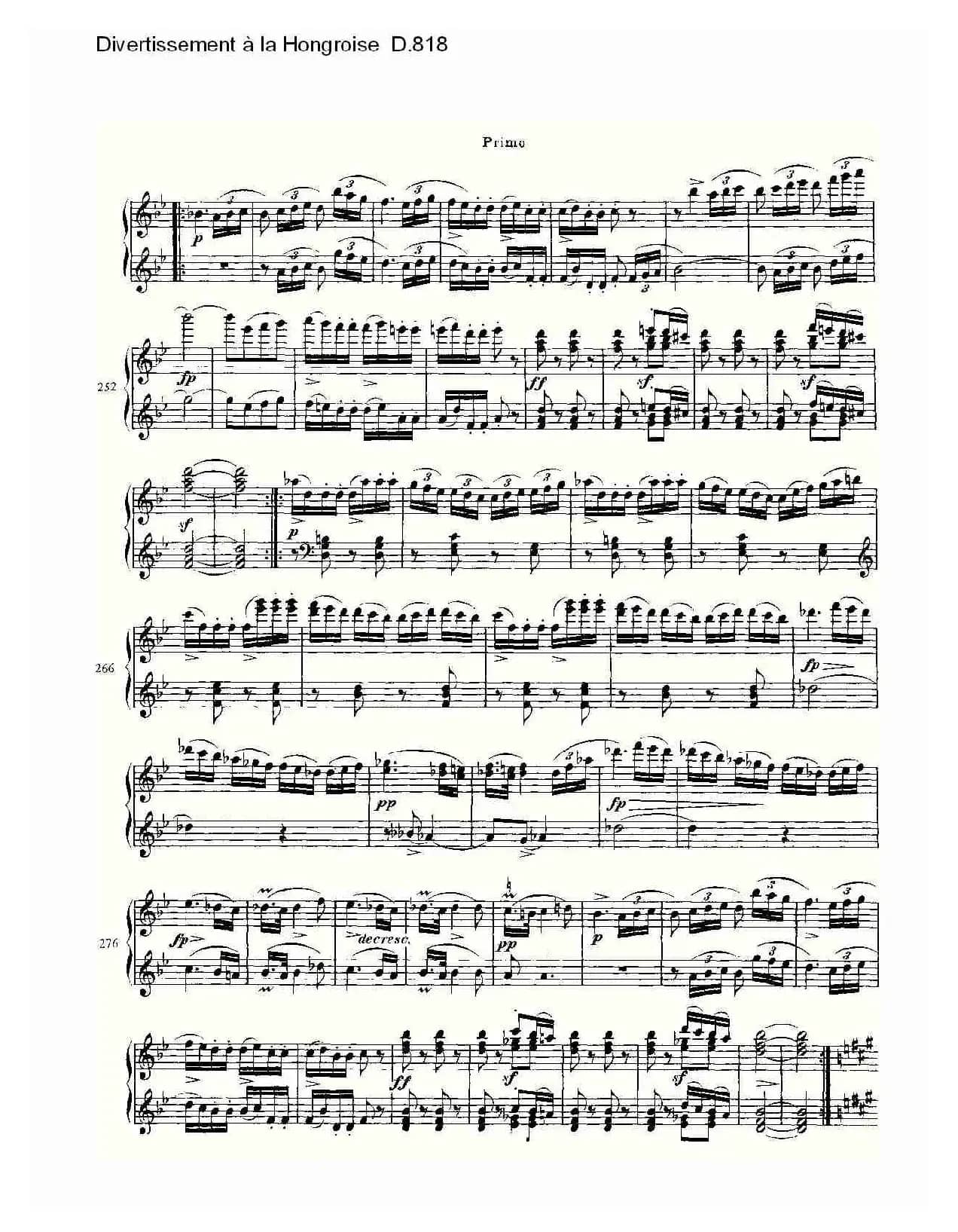 Divertissement à la Hongroise D.818