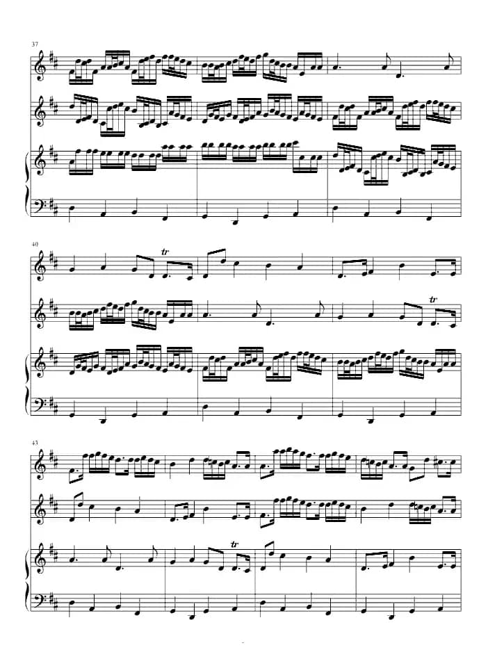 卡农原版（三小提琴一大提琴）