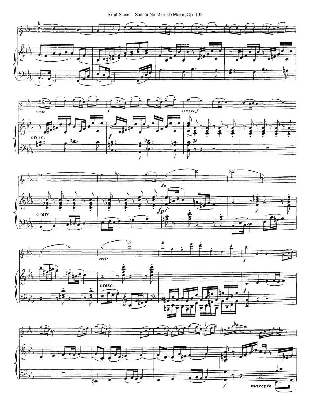 Violin Sonata No.2 in Eb Major Op.102（小提琴+钢琴伴奏）