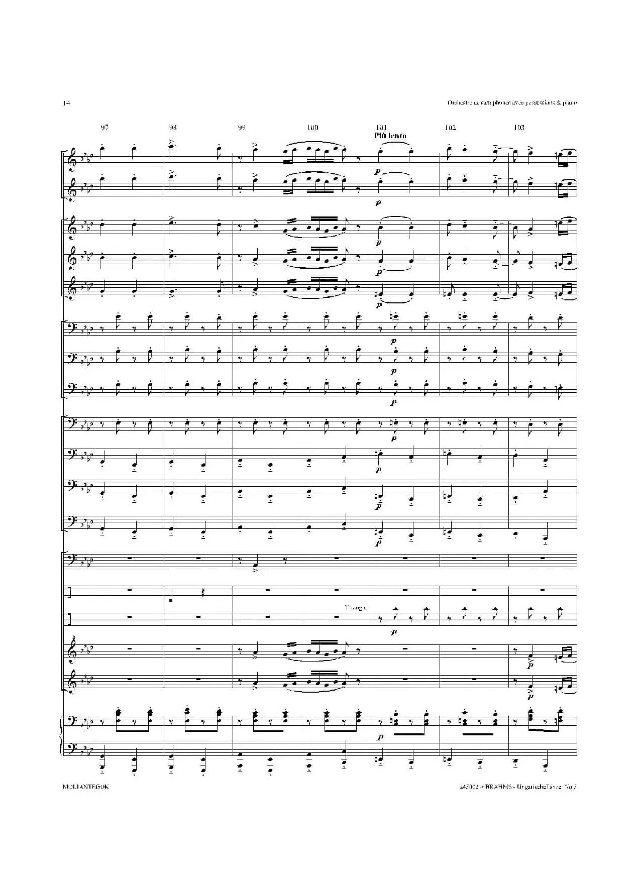 Ungarische Tnze No 5（十五重奏总谱）