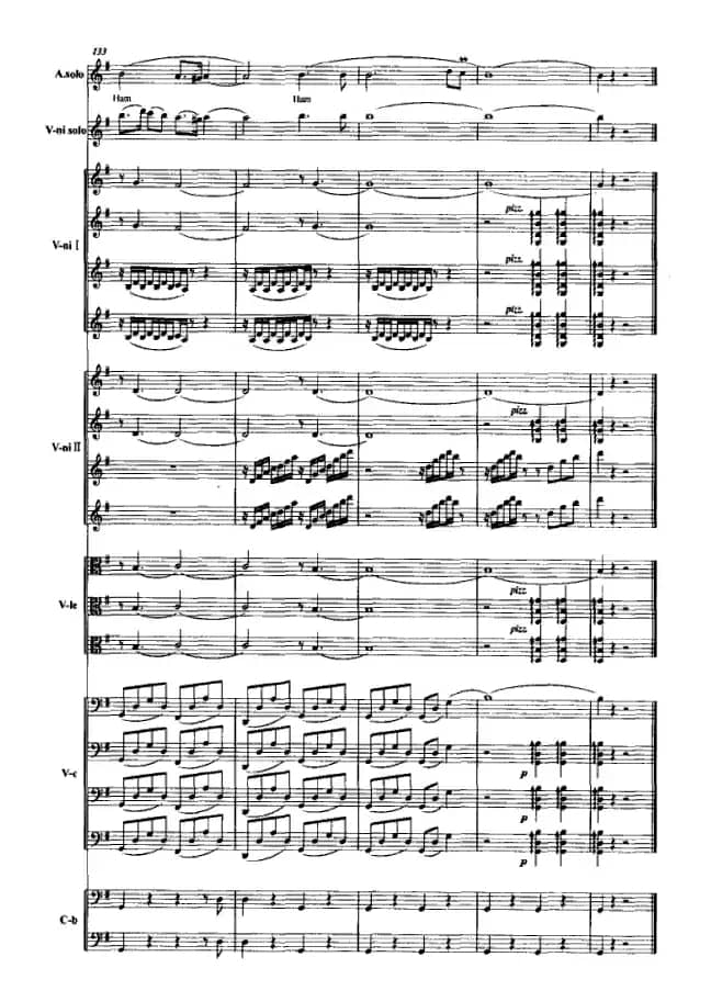 半个月亮爬上来（弦乐队+独奏小提琴+女中音）